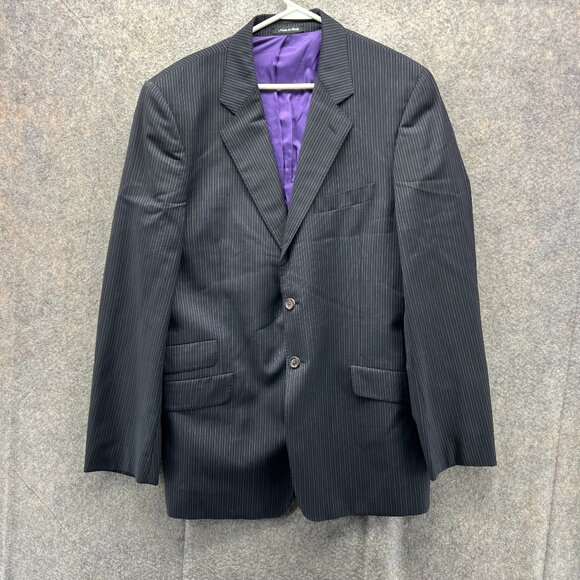Paul Smith Blazer Mens Large Black Sport Coat Jacket Striped Wool The Westbourne